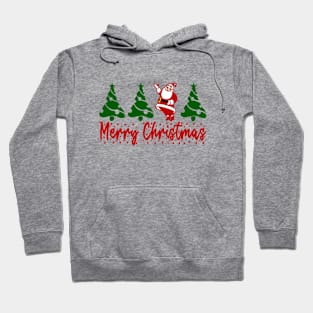 Santa Merry Christmas with Christmas Trees Hoodie